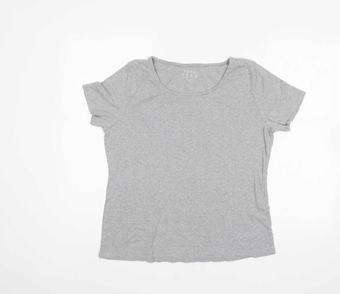 Love tees Womens Grey   Basic T-Shirt Size 14