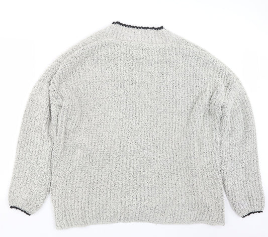 Papaya Womens Grey   Cardigan Jumper Size L