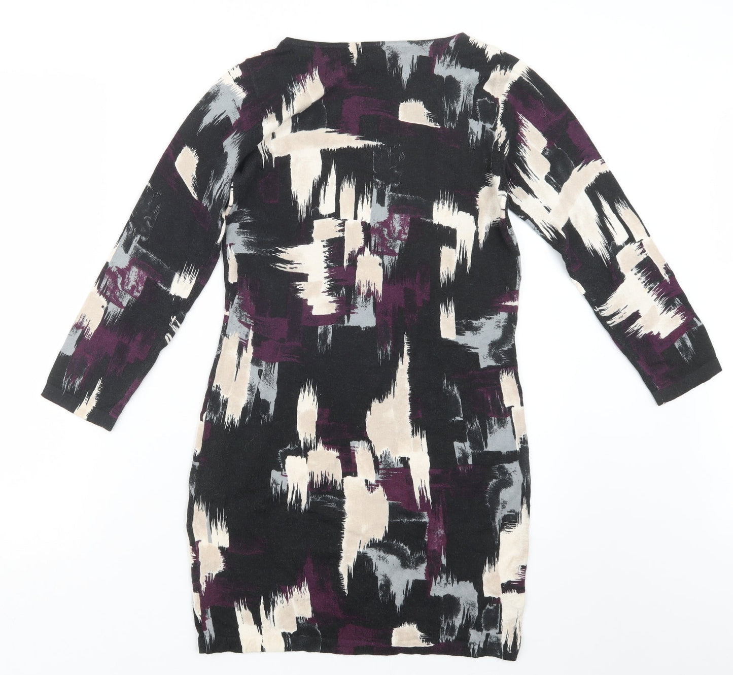 NEXT Womens Black Geometric Knit Pullover Jumper Size 6