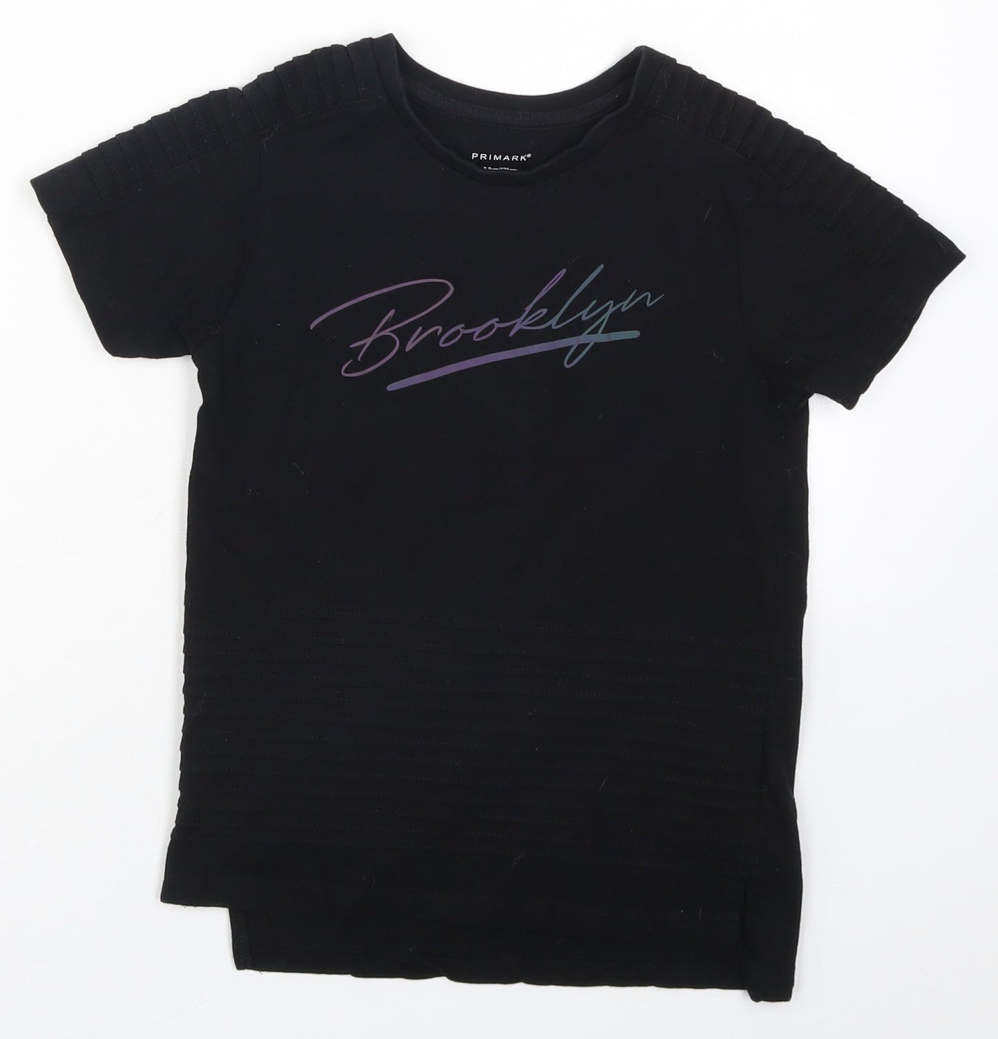 Primark Boys Black   Basic T-Shirt Size 7-8 Years  - Brooklyn