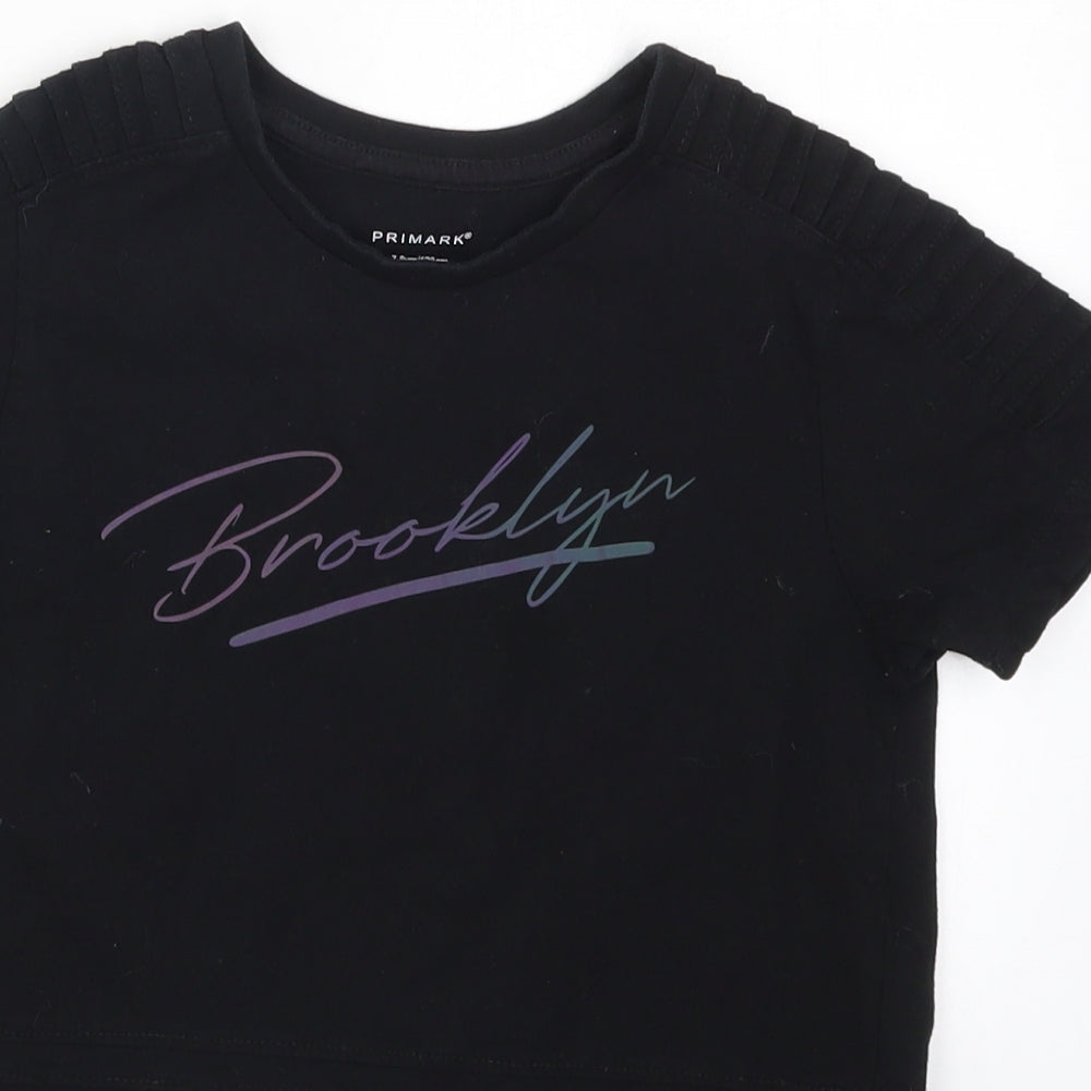 Primark Boys Black   Basic T-Shirt Size 7-8 Years  - Brooklyn
