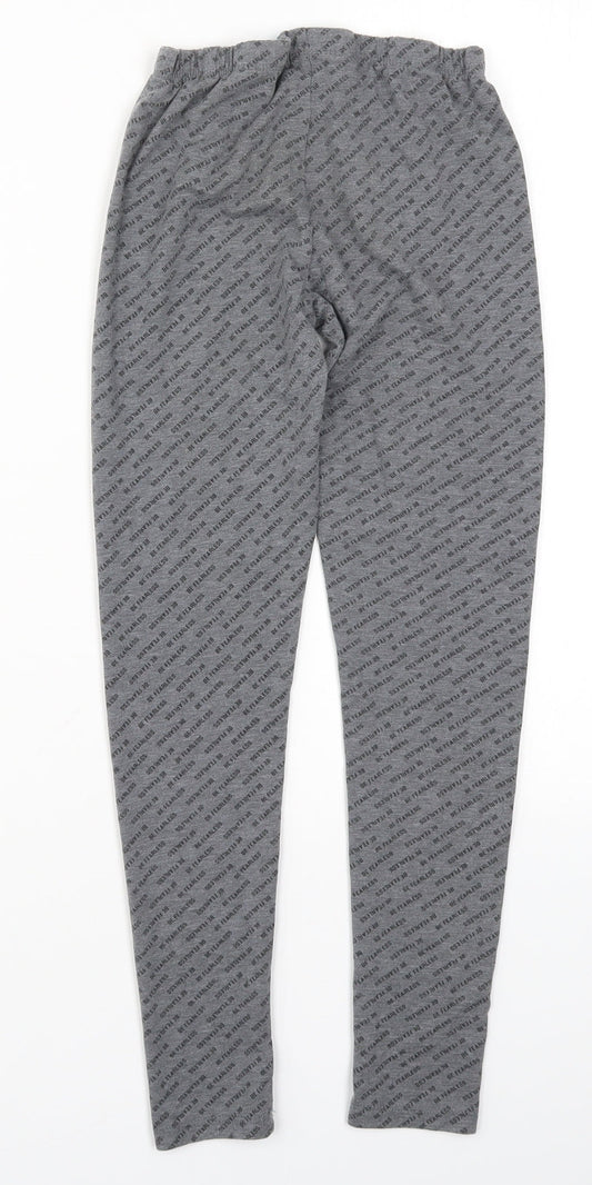 Primark Girls Grey   Carrot Trousers Size 9-10 Years - Be Fearless Pyjama Pants