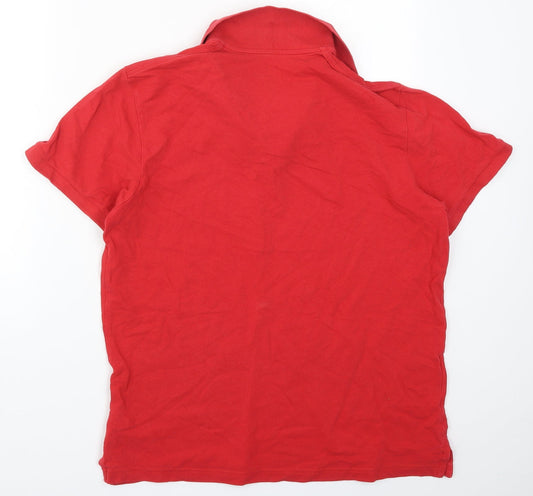 H&M Mens Red    Polo Size L
