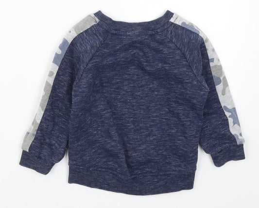 Primark Boys Blue Camouflage  Pullover Sweatshirt Size 2-3 Years