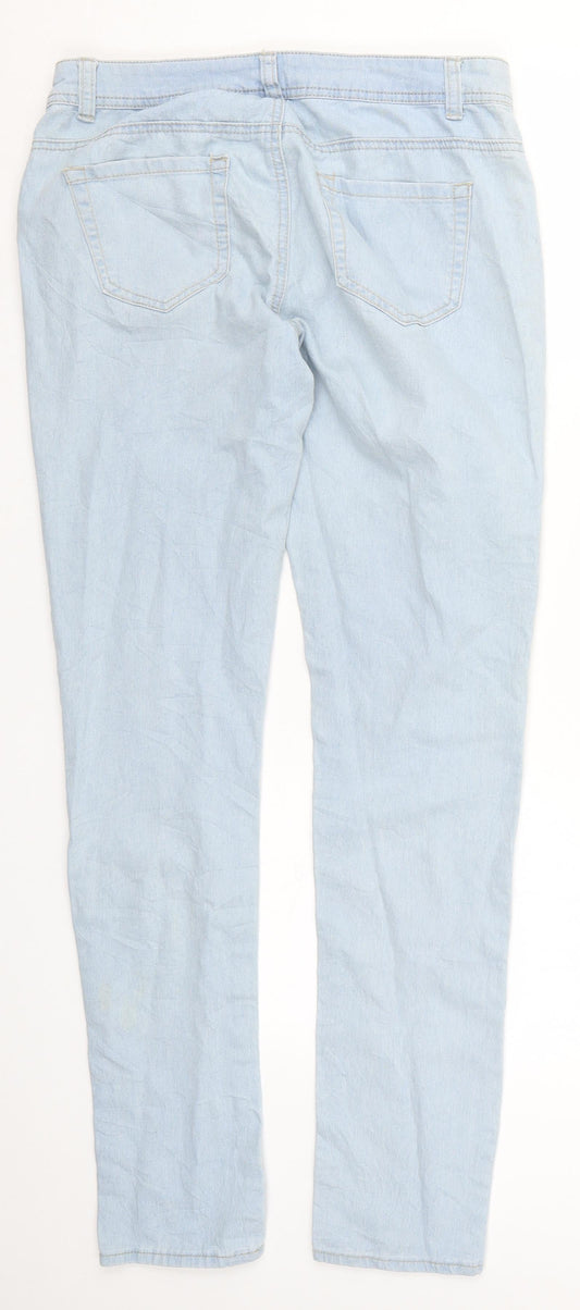 Preworn Womens Blue  Denim Skinny Jeans Size 12 L30 in
