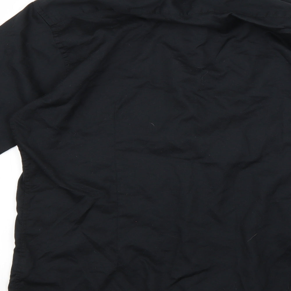 Cedar Wood State Womens Black   Basic Button-Up Size 16