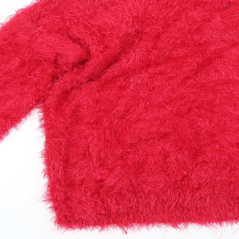 Star Womens Red Geometric  Pullover Jumper Size 10