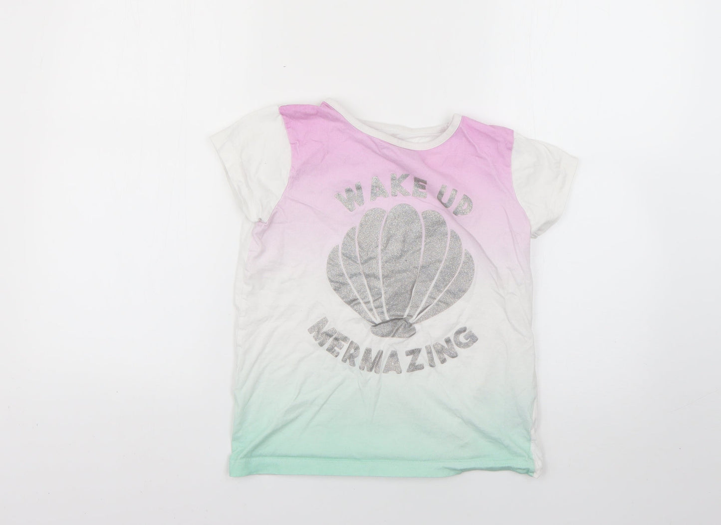 Primark Girls Multicoloured Geometric  Basic T-Shirt Size 9-10 Years