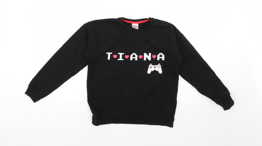 George Girls Black   Pullover Jumper Size 11-12 Years