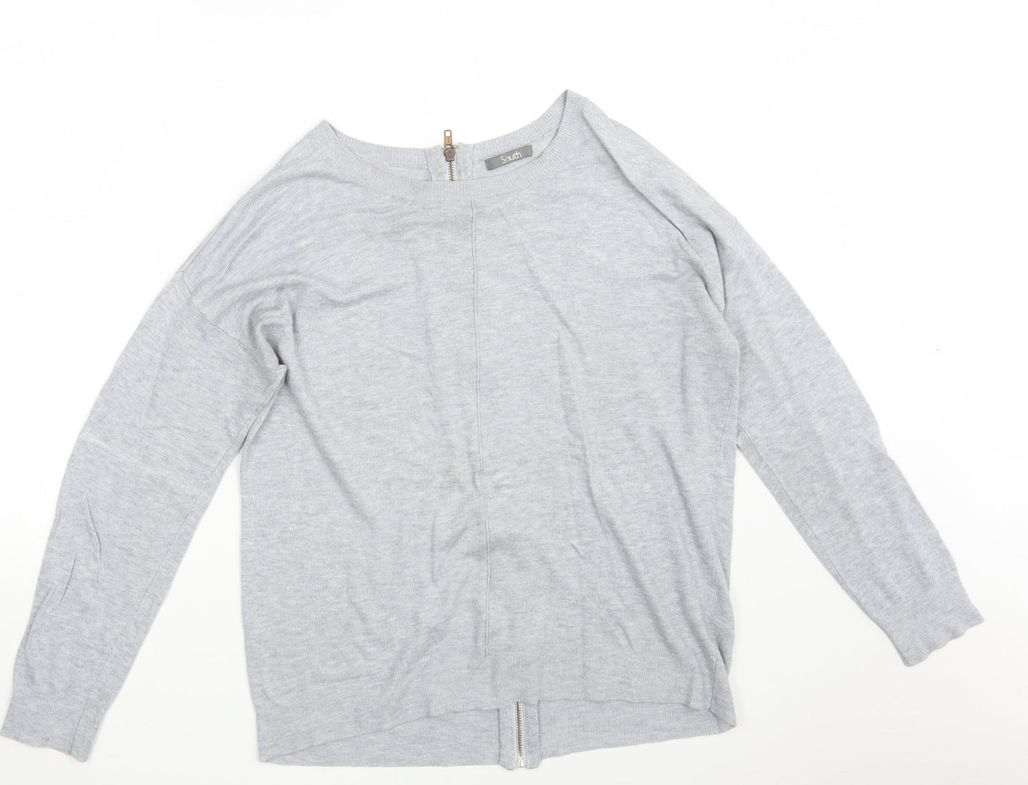 South Womens Grey  Knit Full Zip Jumper Size 16