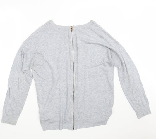 South Womens Grey  Knit Full Zip Jumper Size 16