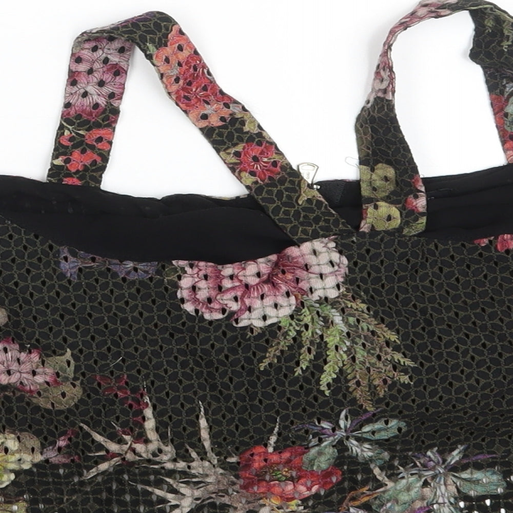 River Island Womens Black Floral  Basic Blouse Size 12