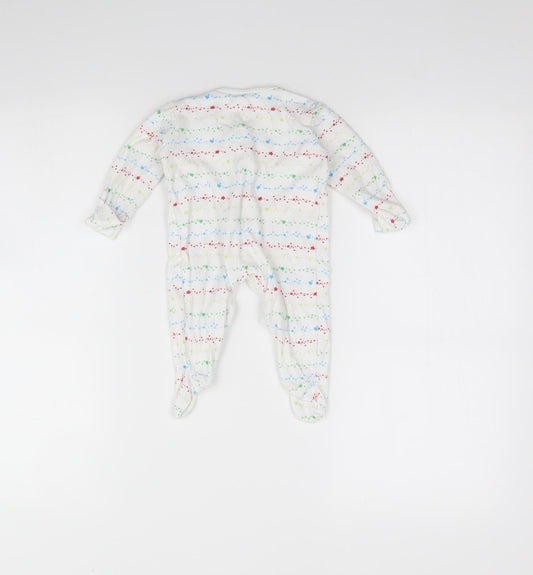 George Girls White Striped  Babygrow One-Piece Size 0-3 Months