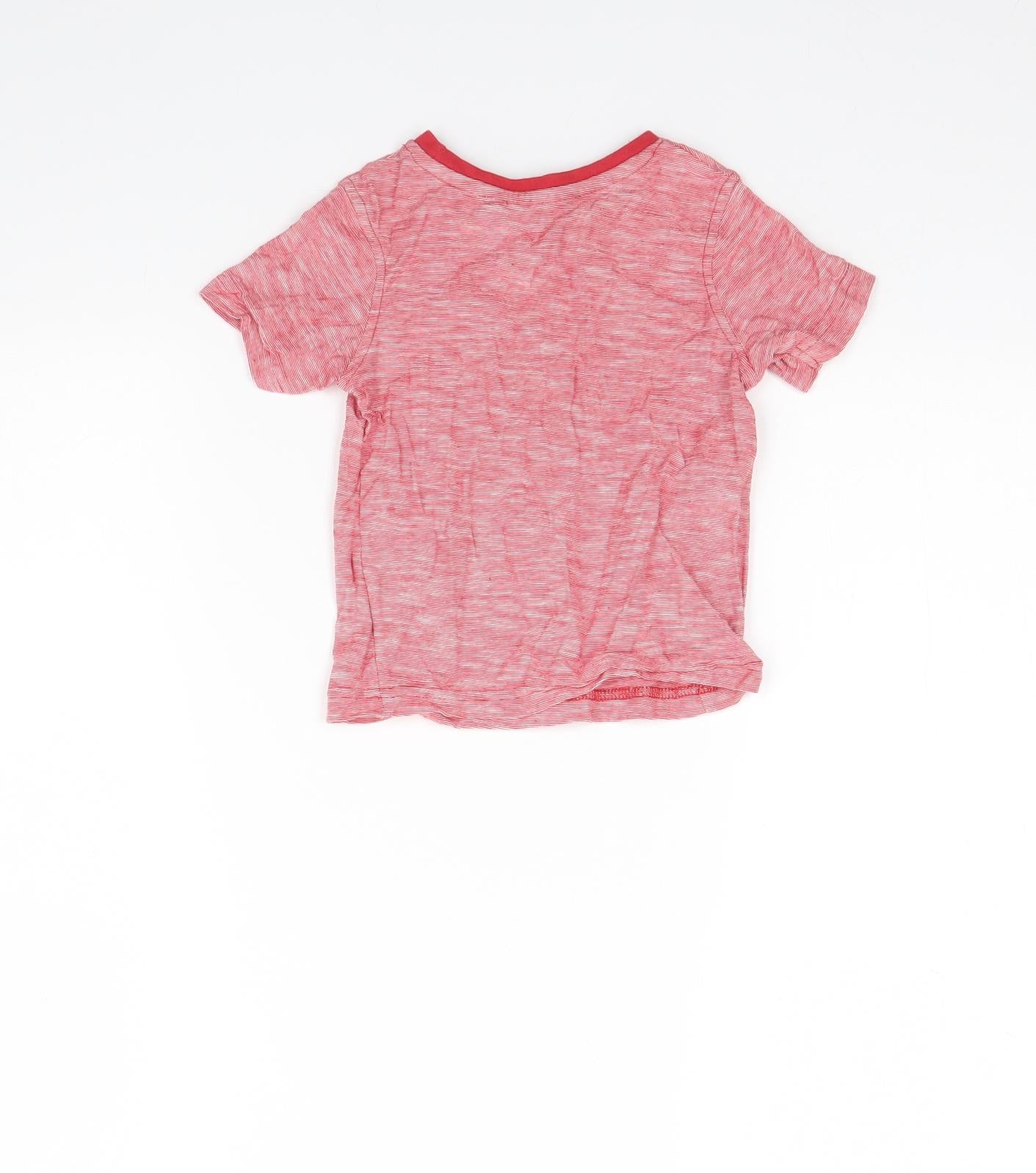 George Girls Red Herringbone  Basic T-Shirt Size 12 Months