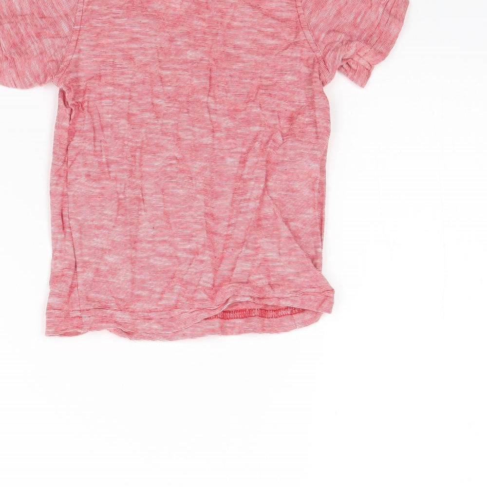 George Girls Red Herringbone  Basic T-Shirt Size 12 Months