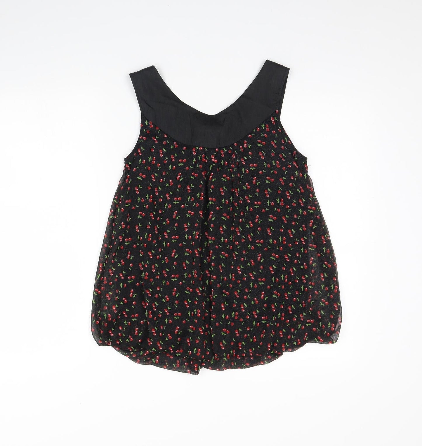 Tsega Womens Black Floral  Basic Tank Size S
