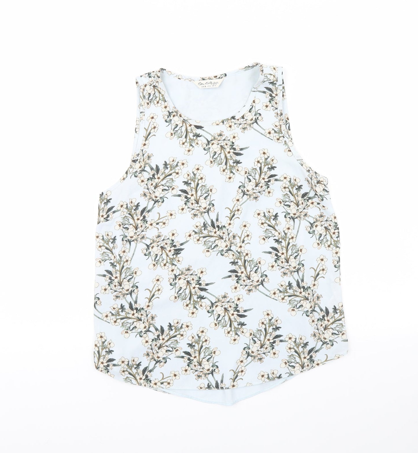 Miss Selfridge Womens Green Floral  Basic Tank Size 10
