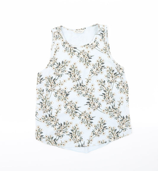 Miss Selfridge Womens Green Floral  Basic Tank Size 10