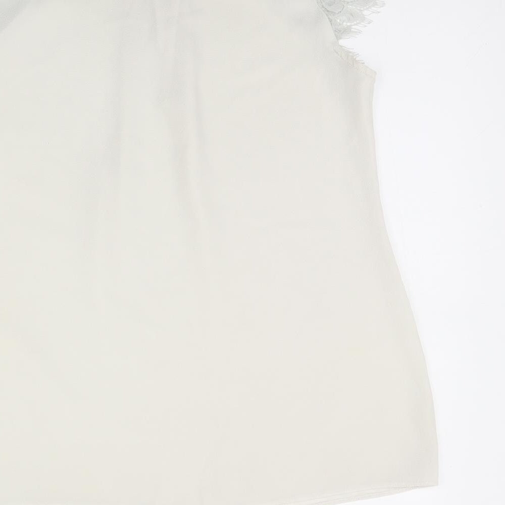 Billie & Blossom Womens Ivory   Basic T-Shirt Size 10