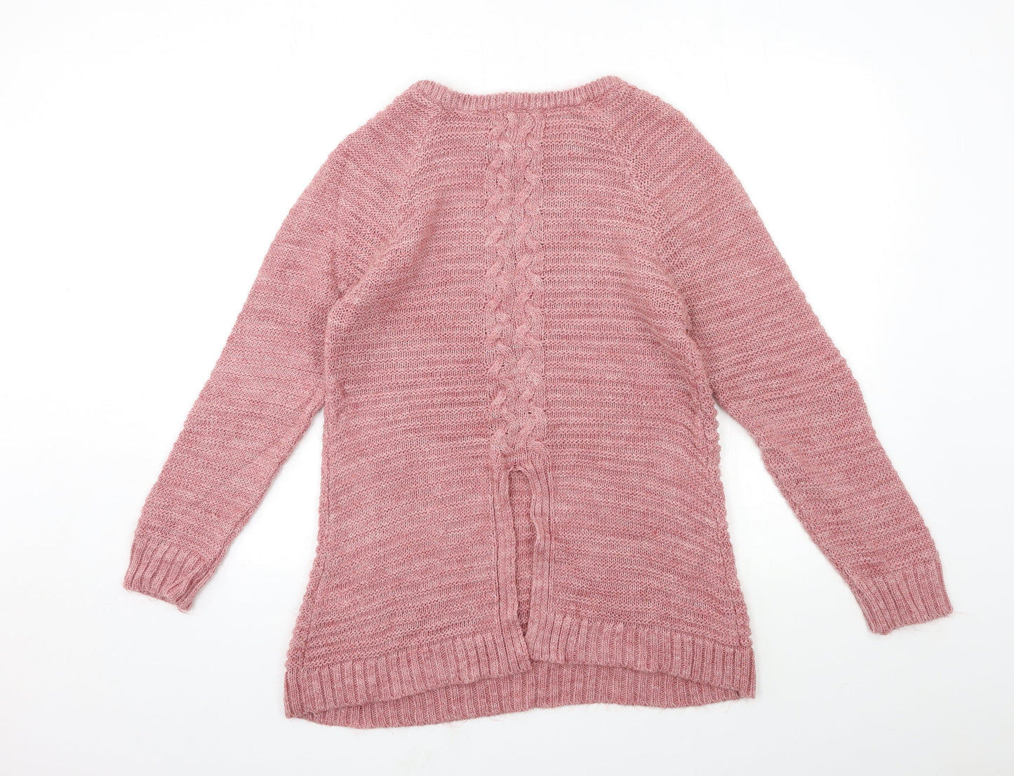 Peacocks Womens Pink  Knit Pullover Jumper Size M  - OPEN BACK