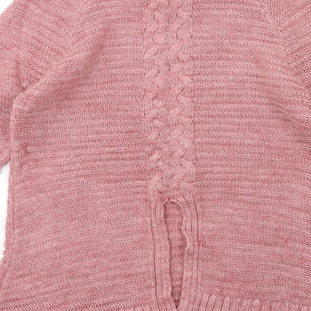 Peacocks Womens Pink  Knit Pullover Jumper Size M  - OPEN BACK