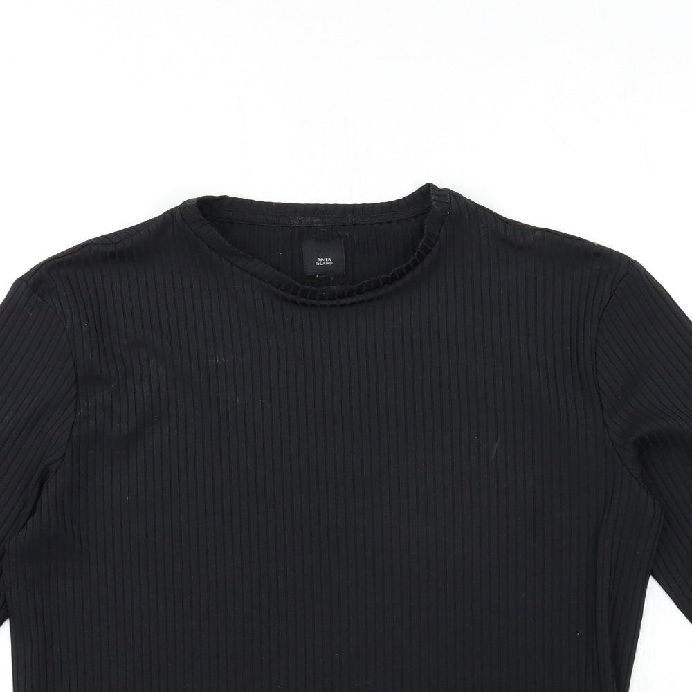 River Island Womens Black   Basic T-Shirt Size L