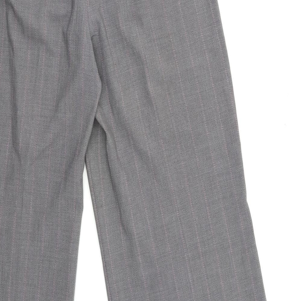 Marks and Spencer Womens Grey Striped  Trousers  Size 12 L30 in