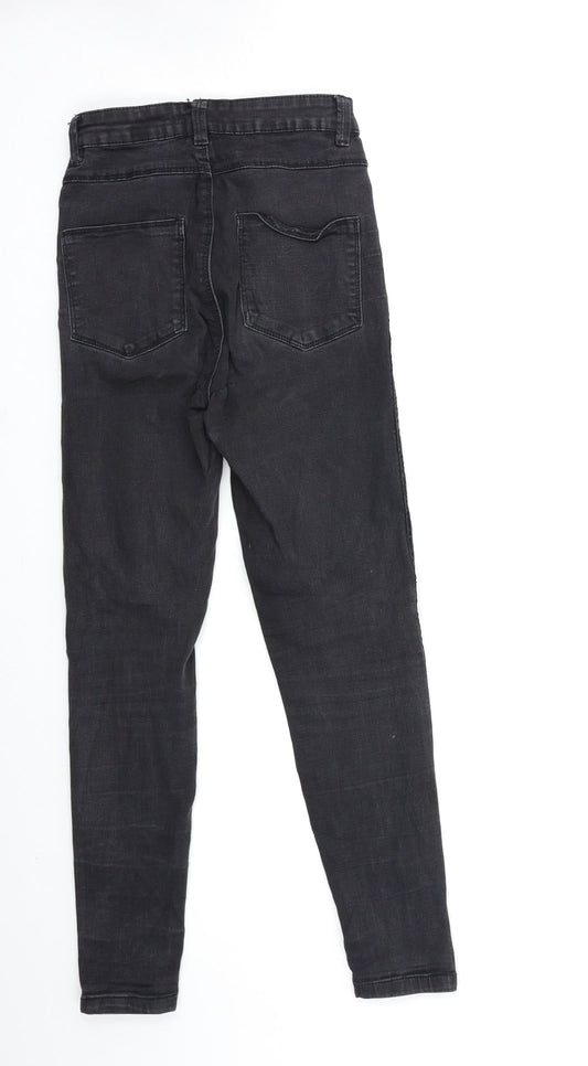 Preworn Womens Black  Denim Skinny Jeans Size 23 in L27 in