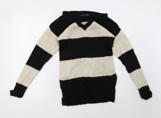 Primark Womens Beige Striped  Pullover Sweatshirt Size 6