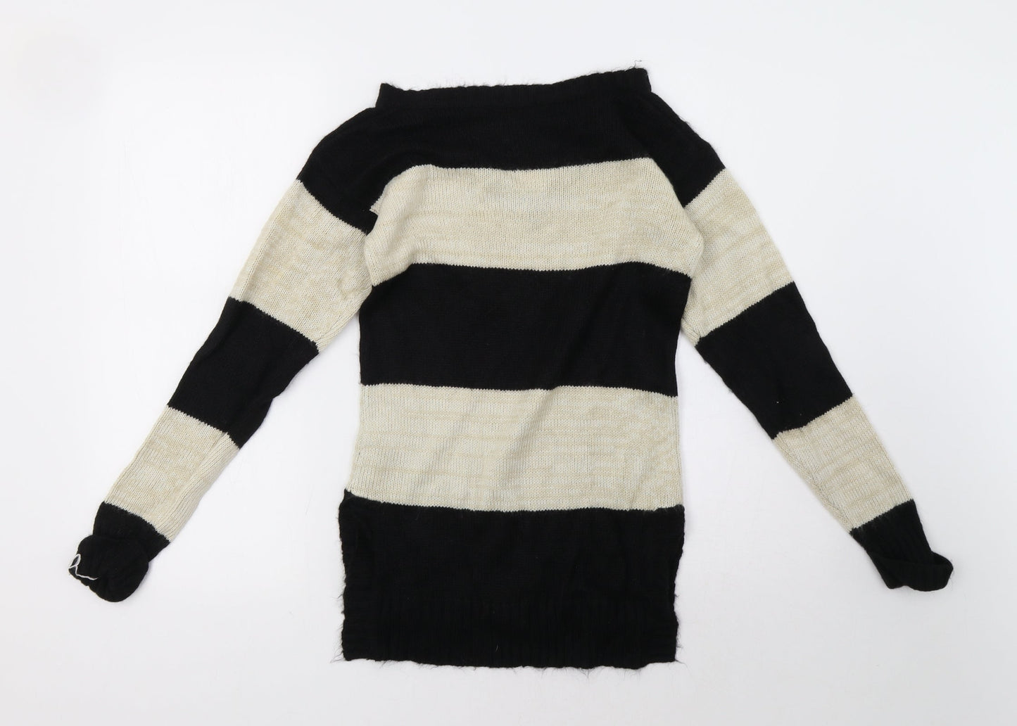 Primark Womens Beige Striped  Pullover Sweatshirt Size 6
