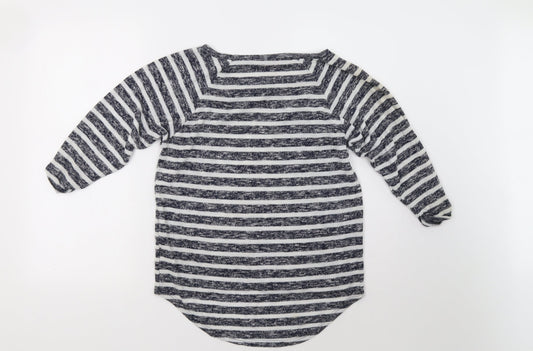 Sainsburys Womens Black Striped  Pullover Sweatshirt Size 8