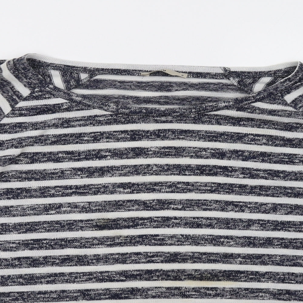 Sainsburys Womens Black Striped  Pullover Sweatshirt Size 8