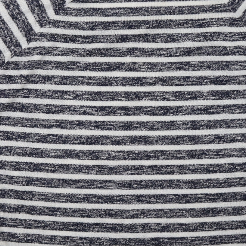 Sainsburys Womens Black Striped  Pullover Sweatshirt Size 8