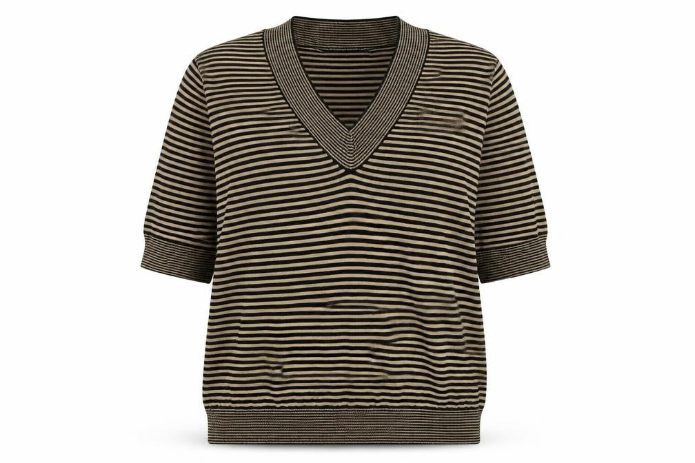 Marks and Spencer Womens Brown Striped  Pullover Sweatshirt Size 14