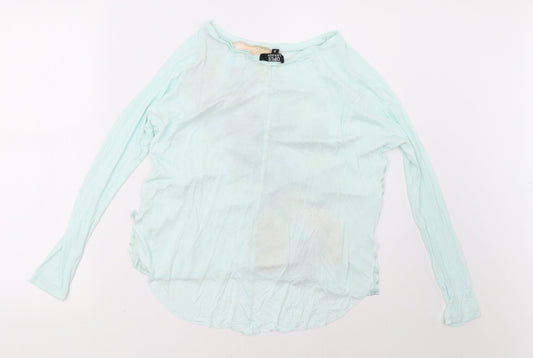 opus london Womens Blue Floral  Basic Blouse Size 8