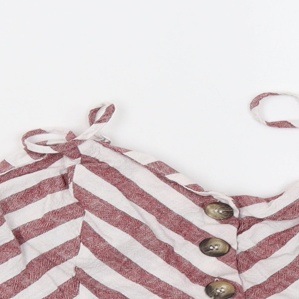 Miss Selfridge Womens Red Striped  Basic Tank Size 14