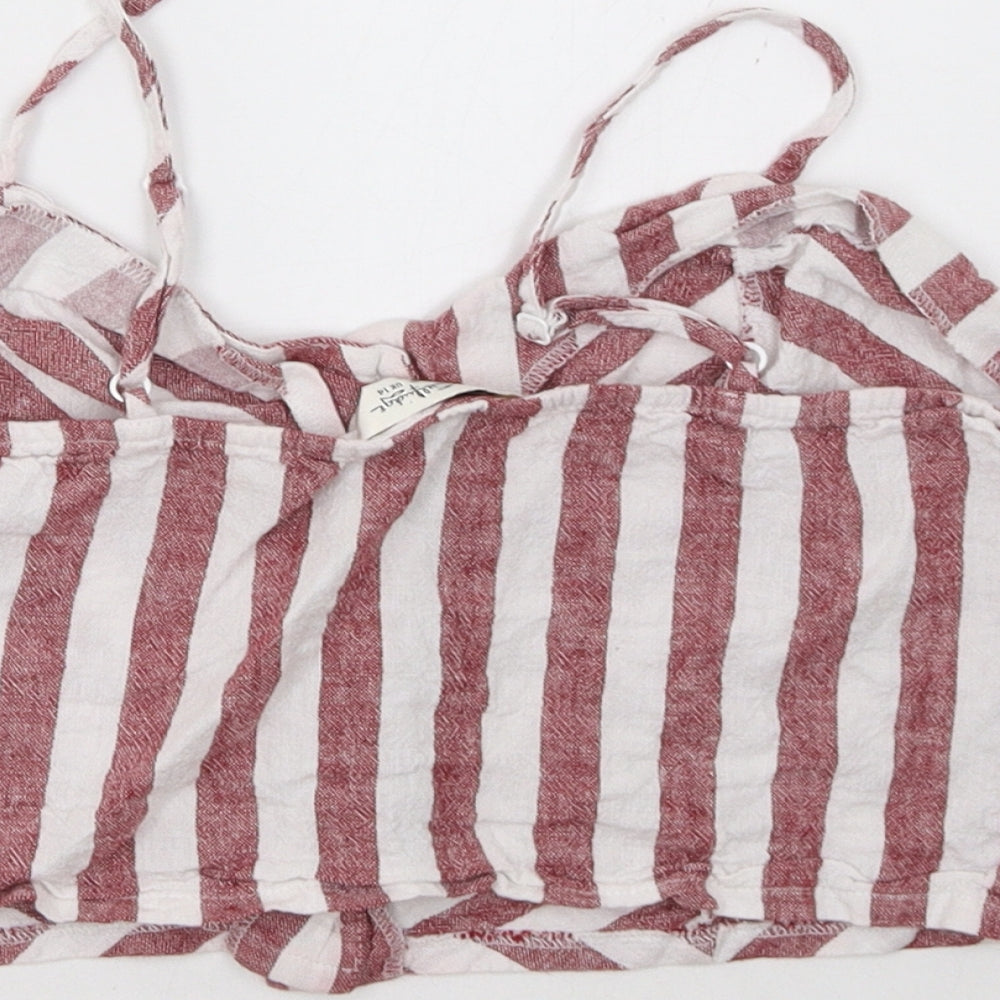 Miss Selfridge Womens Red Striped  Basic Tank Size 14