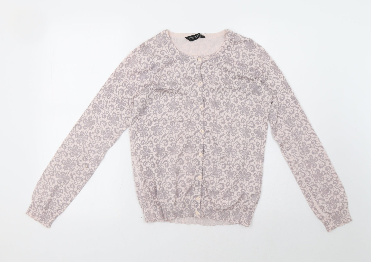 Dorothy Perkins Womens Pink Geometric  Cardigan Jumper Size 10