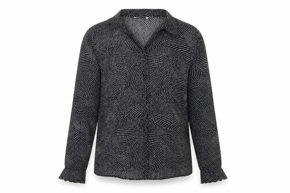 Marks and Spencer Womens Black Polka Dot  Basic Button-Up Size 12