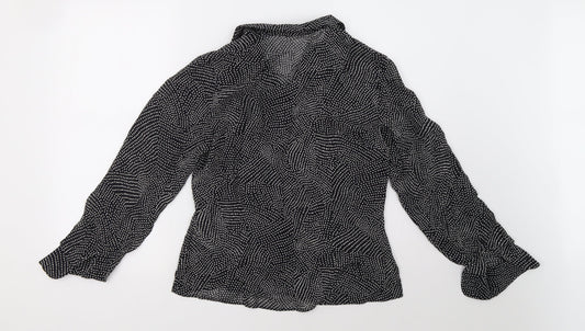 Marks and Spencer Womens Black Polka Dot  Basic Button-Up Size 12