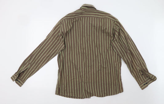 redford Mens Grey Striped   Polo Size L