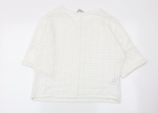 peaocks Womens White   Pullover Jumper Size 12
