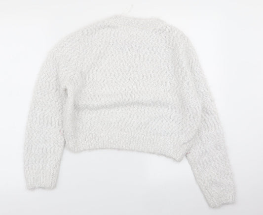 H&M Womens White   Pullover Jumper Size 10