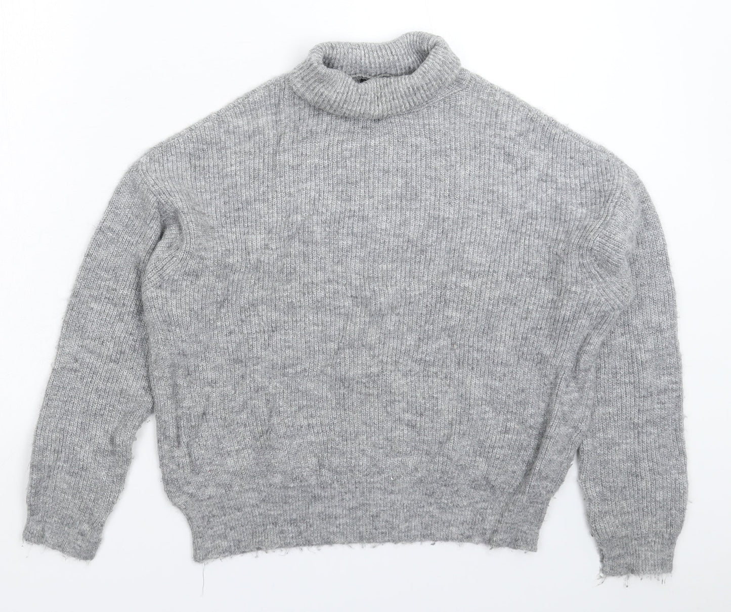Mango Womens Grey  Knit Pullover Jumper Size S