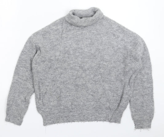 Mango Womens Grey  Knit Pullover Jumper Size S