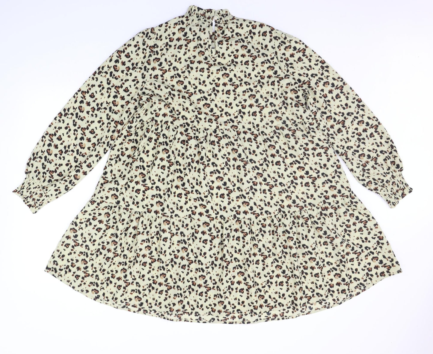 QED London Womens Beige Animal Print  A-Line  Size 12