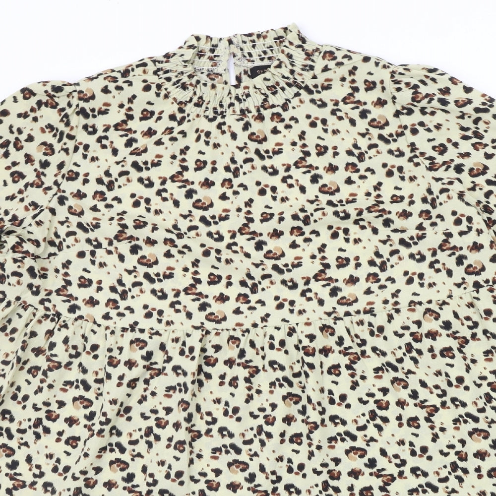 QED London Womens Beige Animal Print  A-Line  Size 12