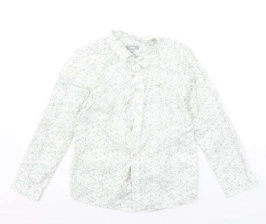 JBC Boys White Geometric  Basic Button-Up Size 8-9 Years