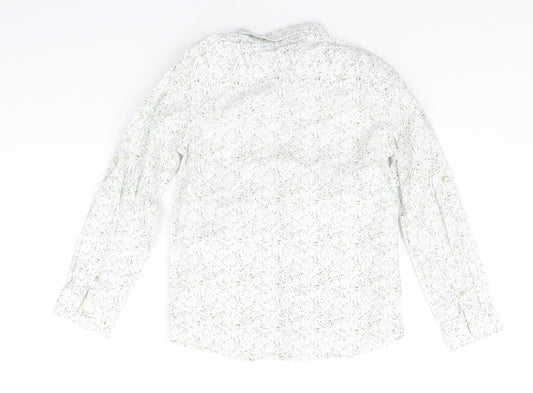 JBC Boys White Geometric  Basic Button-Up Size 8-9 Years