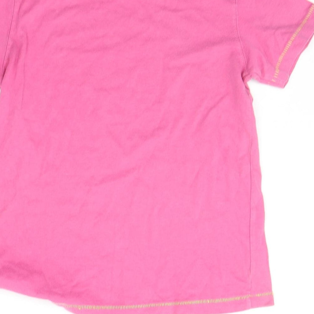 NEXT Girls Pink   Basic T-Shirt Size 7 Years  - shark